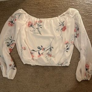 White Floral off the shoulder